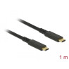 Delock USB 10 Gbps Kabel USB Type-C™ Stecker zu Stecker PD 3.0 60 W E-Marker 1 m koaxial