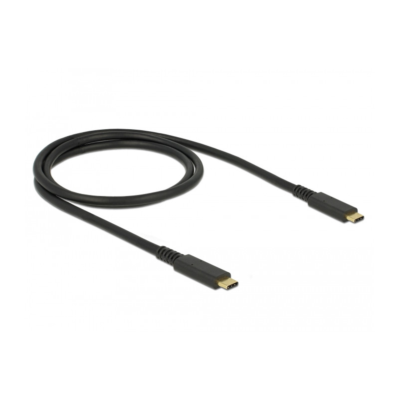 Delock USB 10 Gbps Kabel USB Type-C™ Stecker zu Stecker PD 3.0 60 W E-Marker 1 m koaxial