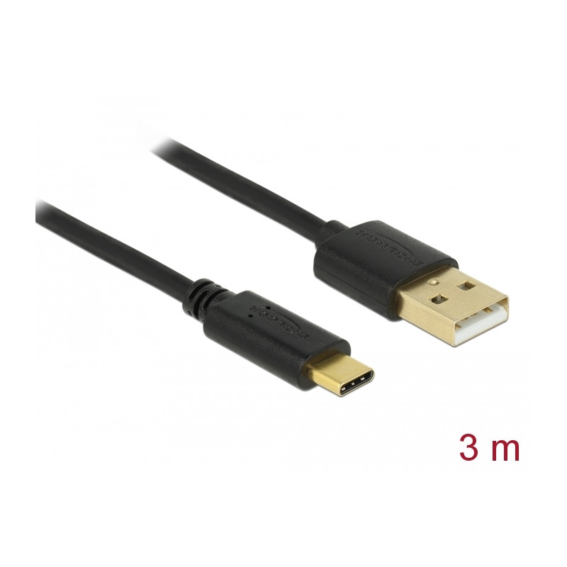 Delock USB 2.0 Kabel Typ-A zu Type-C 3 m