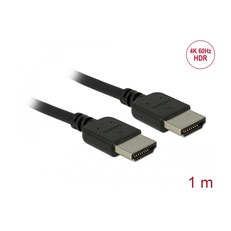 Delock Premium HDMI Kabel 4K 60 Hz 1 m