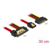 Delock Kabel SATA 6 Gb/s 7 Pin Buchse + SATA 15 Pin Strom Stecker - SATA 22 Pin Buchse gerade Metall 30 cm