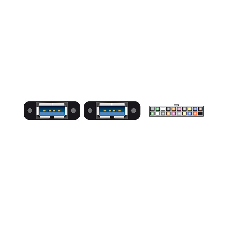 Delock Kabel USB 3.0 Pfostenbuchse 2,00 mm 19 Pin - 2 x USB 3.0 Typ-A Buchse zum Einbau 80 cm