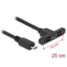 Delock Kabel USB 2.0 Micro-B Buchse zum Einbau - USB 2.0 Micro-B Stecker 25 cm