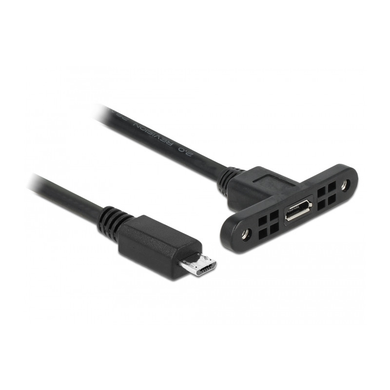 Delock Kabel USB 2.0 Micro-B Buchse zum Einbau - USB 2.0 Micro-B Stecker 25 cm