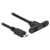 Delock Kabel USB 2.0 Micro-B Buchse zum Einbau - USB 2.0 Micro-B Stecker 25 cm