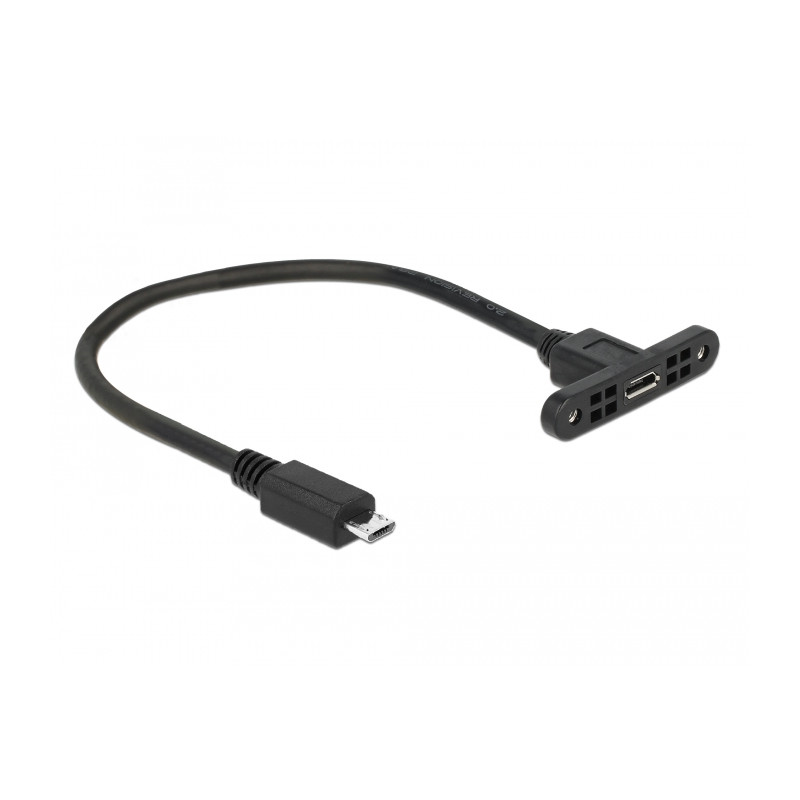 Delock Kabel USB 2.0 Micro-B Buchse zum Einbau - USB 2.0 Micro-B Stecker 25 cm