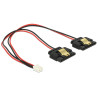Delock Kabel Power 2 Pin Buchse - 2 x SATA 15 Pin Buchse (5 V) Metall 20 cm