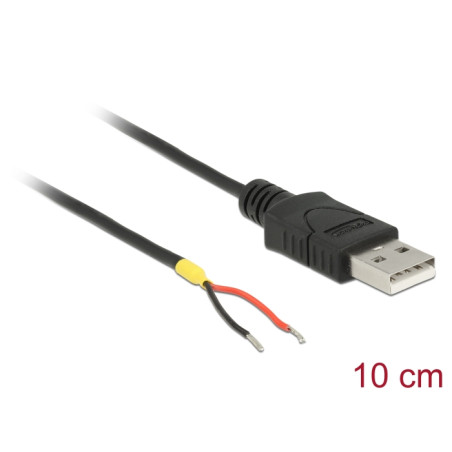 Delock Kabel USB 2.0 Typ-A Stecker - 2 x offene Kabelenden Strom 10 cm Raspberry Pi