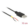 Delock Kabel USB 2.0 Typ-A Stecker - 2 x offene Kabelenden Strom 10 cm Raspberry Pi