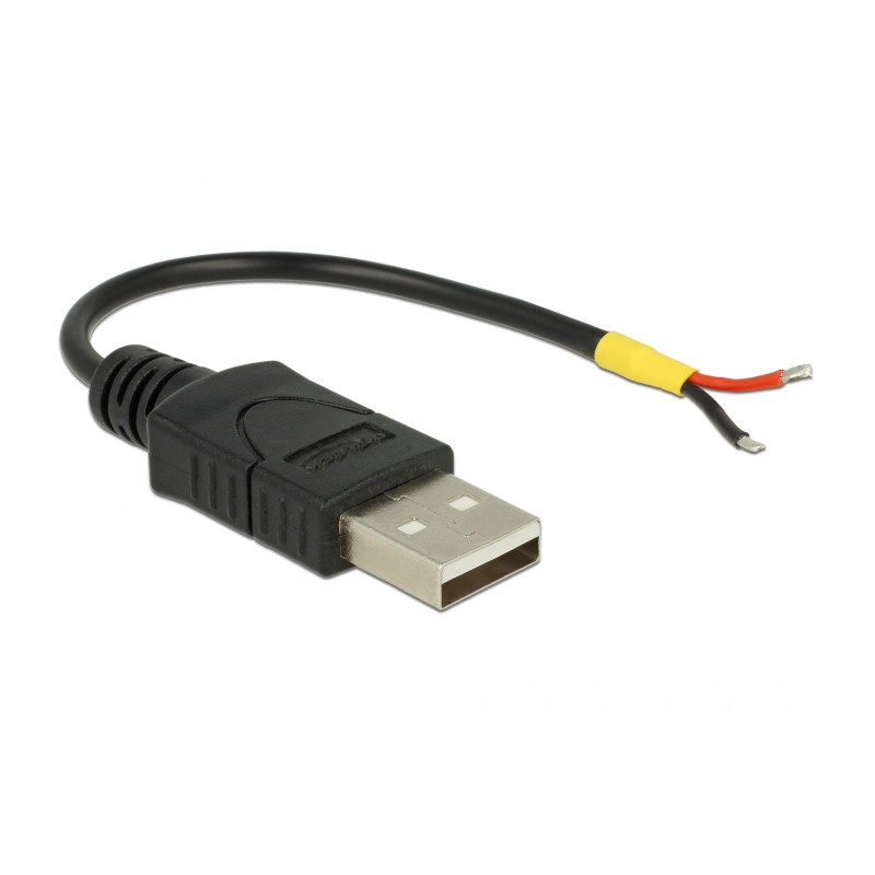 Delock Kabel USB 2.0 Typ-A Stecker - 2 x offene Kabelenden Strom 10 cm Raspberry Pi