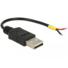 Delock Kabel USB 2.0 Typ-A Stecker - 2 x offene Kabelenden Strom 10 cm Raspberry Pi