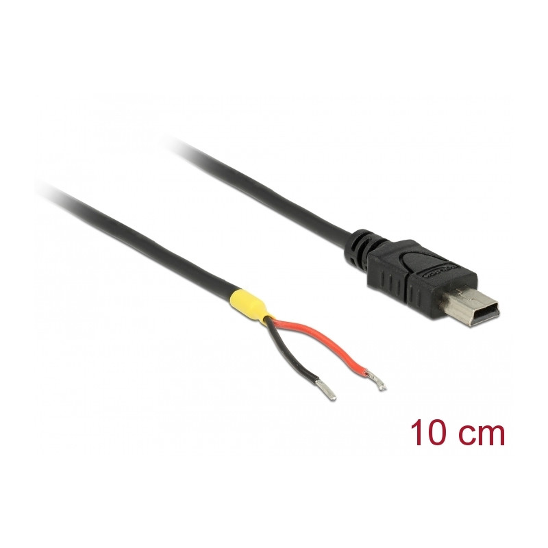 Delock Kabel USB 2.0 Mini-B Stecker - 2 x offene Kabelenden Strom 10 cm Raspberry Pi