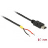 Delock Kabel USB 2.0 Mini-B Stecker - 2 x offene Kabelenden Strom 10 cm Raspberry Pi