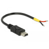Delock Kabel USB 2.0 Mini-B Stecker - 2 x offene Kabelenden Strom 10 cm Raspberry Pi