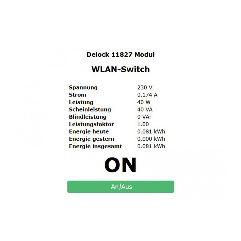 Delock WLAN Steckdosen Schalter MQTT mit Energieüberwachung