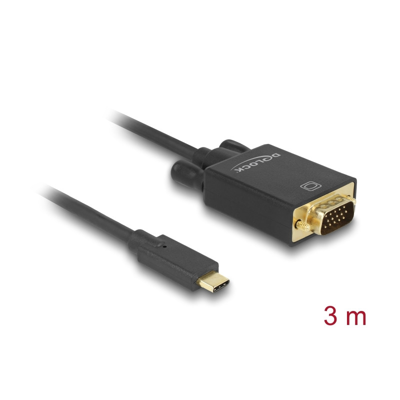 Delock Kabel USB Type-C™ Stecker - VGA Stecker (DP Alt Mode) 3 m schwarz