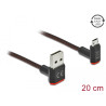 Delock EASY-USB 2.0 Kabel Typ-A Stecker zu EASY-USB Typ Micro-B Stecker gewinkelt oben / unten 0,2 m schwarz