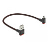 Delock EASY-USB 2.0 Kabel Typ-A Stecker zu EASY-USB Typ Micro-B Stecker gewinkelt oben / unten 0,2 m schwarz