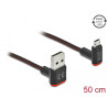 Delock EASY-USB 2.0 Kabel Typ-A Stecker zu EASY-USB Typ Micro-B Stecker gewinkelt oben / unten 0,5 m schwarz