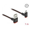 Delock EASY-USB 2.0 Kabel Typ-A Stecker zu EASY-USB Typ Micro-B Stecker gewinkelt oben / unten 1 m schwarz