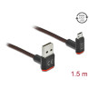 Delock EASY-USB 2.0 Kabel Typ-A Stecker zu EASY-USB Typ Micro-B Stecker gewinkelt oben / unten 1,5 m schwarz