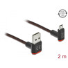 Delock EASY-USB 2.0 Kabel Typ-A Stecker zu EASY-USB Typ Micro-B Stecker gewinkelt oben / unten 2 m schwarz