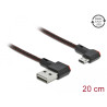 Delock EASY-USB 2.0 Kabel Typ-A Stecker zu EASY-USB Typ Micro-B Stecker gewinkelt links / rechts 0,2 m schwarz
