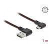 Delock EASY-USB 2.0 Kabel Typ-A Stecker zu EASY-USB Typ Micro-B Stecker gewinkelt links / rechts 1 m schwarz