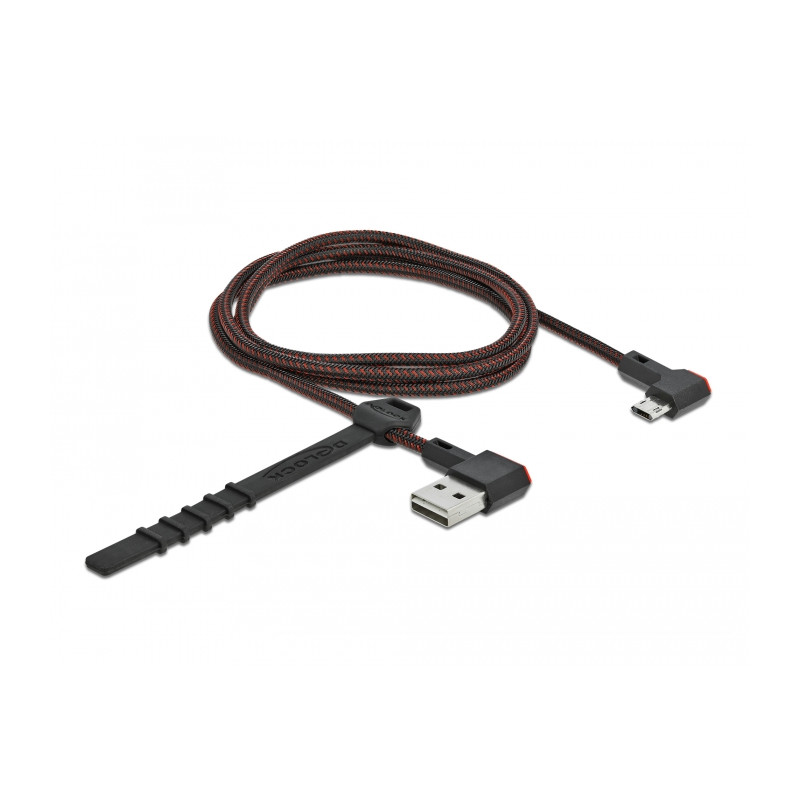 Delock EASY-USB 2.0 Kabel Typ-A Stecker zu EASY-USB Typ Micro-B Stecker gewinkelt links / rechts 1 m schwarz