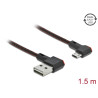 Delock EASY-USB 2.0 Kabel Typ-A Stecker zu EASY-USB Typ Micro-B Stecker gewinkelt links / rechts 1,5 m schwarz