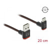 Delock EASY-USB 2.0 Kabel Typ-A Stecker zu USB Type-C™ Stecker gewinkelt oben / unten 0,2 m schwarz