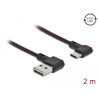 Delock EASY-USB 2.0 Kabel Typ-A Stecker zu USB Type-C™ Stecker gewinkelt links / rechts 2 m schwarz