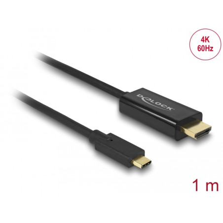 Delock Kabel USB Type-C™ Stecker - HDMI Stecker (DP Alt Mode) 4K 60 Hz 1 m schwarz