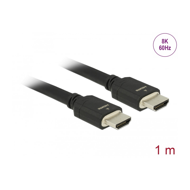 Delock Ultra High Speed HDMI Kabel 48 Gbps 8K 60 Hz schwarz 1 m zertifiziert
