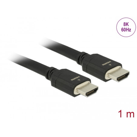 Delock Ultra High Speed HDMI Kabel 48 Gbps 8K 60 Hz schwarz 1 m zertifiziert