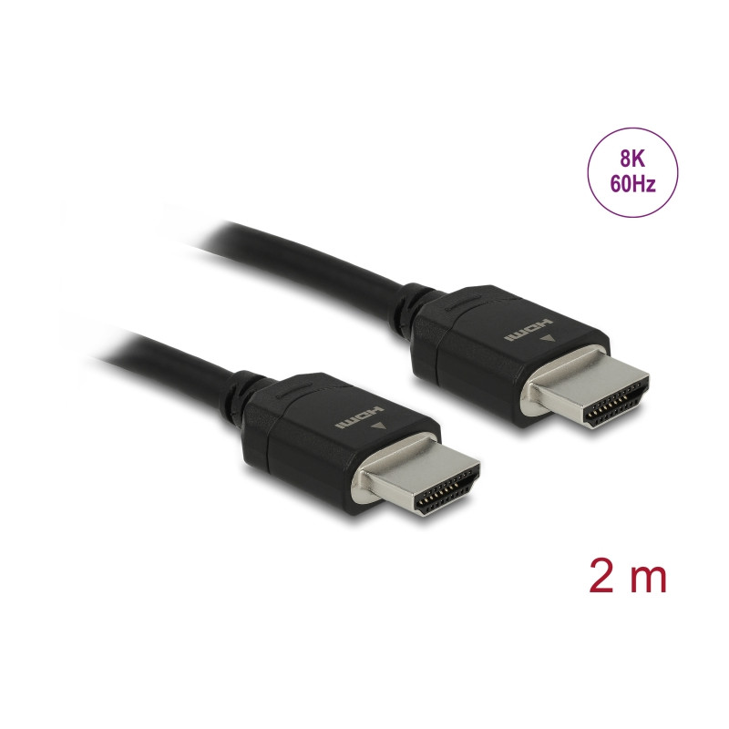 Delock Ultra High Speed HDMI Kabel 48 Gbps 8K 60 Hz schwarz 2 m zertifiziert