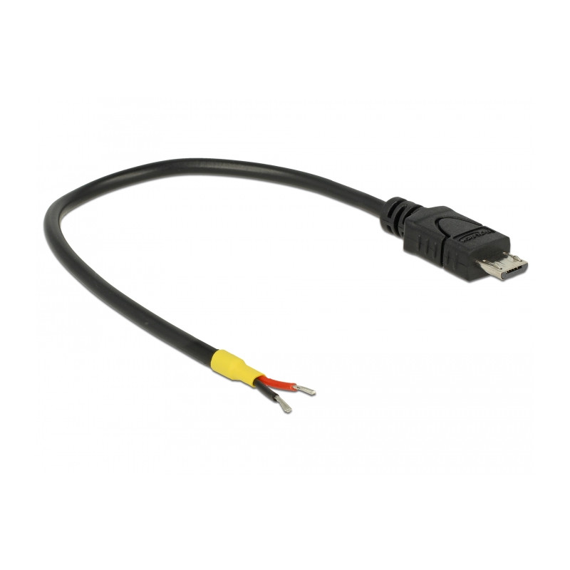 Delock Kabel USB 2.0 Micro-B Stecker - 2 x offene Kabelenden Strom 15 cm Raspberry Pi