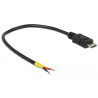 Delock Kabel USB 2.0 Micro-B Stecker - 2 x offene Kabelenden Strom 15 cm Raspberry Pi