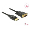 Delock Kabel DisplayPort 1.2 Stecker - DVI 24+1 Stecker Passiv 4K 30 Hz 2 m schwarz