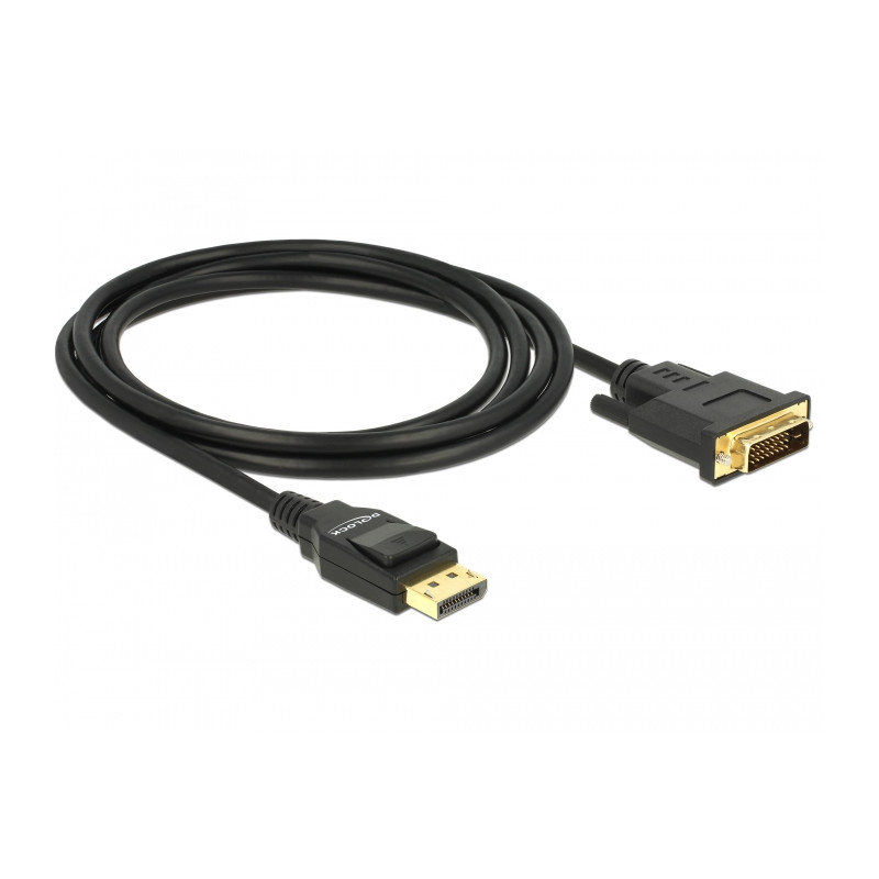 Delock Kabel DisplayPort 1.2 Stecker - DVI 24+1 Stecker Passiv 4K 30 Hz 2 m schwarz