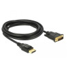 Delock Kabel DisplayPort 1.2 Stecker - DVI 24+1 Stecker Passiv 4K 30 Hz 3 m schwarz