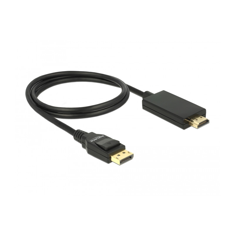 Delock Kabel DisplayPort 1.2 Stecker - High Speed HDMI-A Stecker Passiv 4K 30 Hz 1 m schwarz
