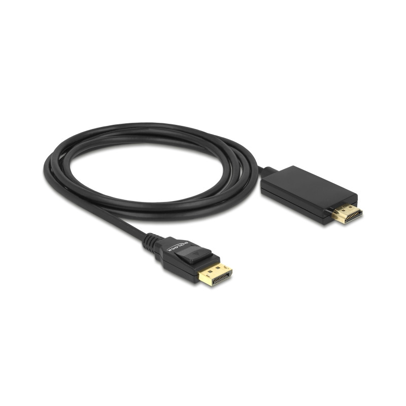 Delock Kabel DisplayPort 1.2 Stecker - High Speed HDMI-A Stecker Passiv 4K 30 Hz 2 m schwarz