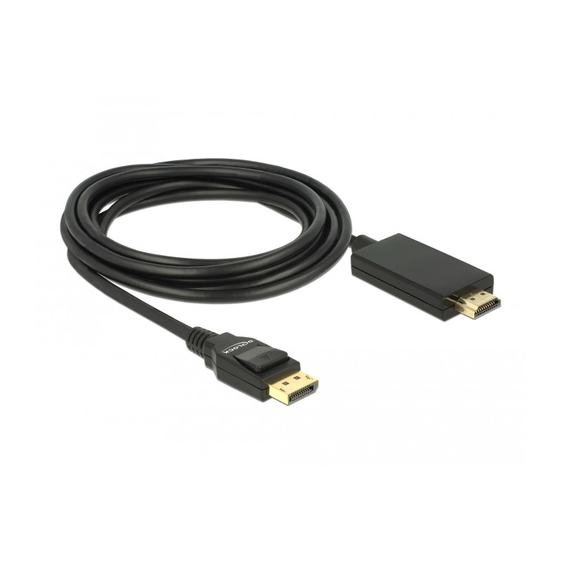 Delock Kabel DisplayPort 1.2 Stecker - High Speed HDMI-A Stecker Passiv 4K 30 Hz 3 m schwarz