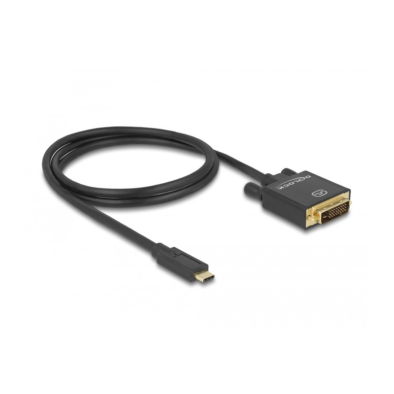 Delock Kabel USB Type-C™ Stecker - DVI 24+1 Stecker (DP Alt Mode) 4K 30 Hz 1 m schwarz