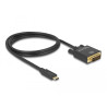 Delock Kabel USB Type-C™ Stecker - DVI 24+1 Stecker (DP Alt Mode) 4K 30 Hz 1 m schwarz
