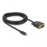 Delock Kabel USB Type-C™ Stecker - DVI 24+1 Stecker (DP Alt Mode) 4K 30 Hz 3 m schwarz