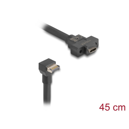 Delock Kabel USB 10 Gbps Typ-E Key A 20 Pin Stecker - USB 10 Gbps USB Type-C™ Buchse zum Einbau 45 cm