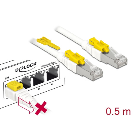 Delock Kabel RJ45 Secure Cat.6A 0,5 m