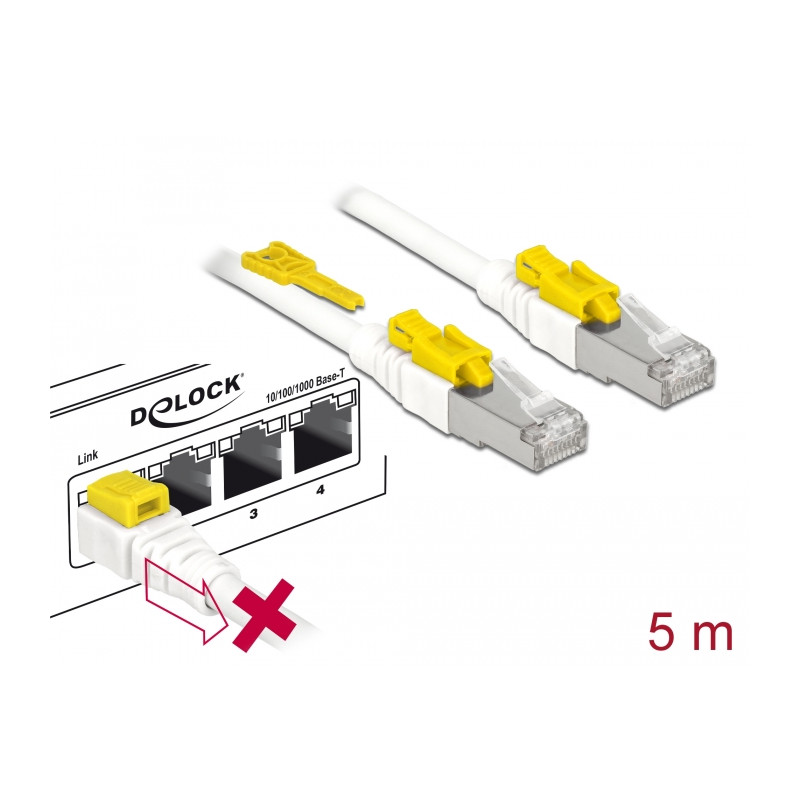 Delock Kabel RJ45 Secure Cat.6A 5 m